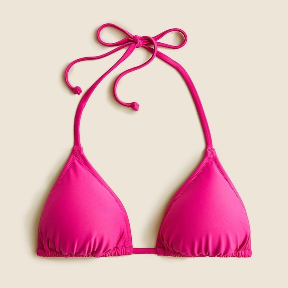 J. Crew Vibrant Pink Triangle Bikini Top Size Small